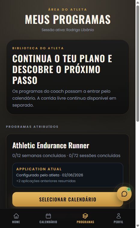 Ecrã da app LHT com o programa AER